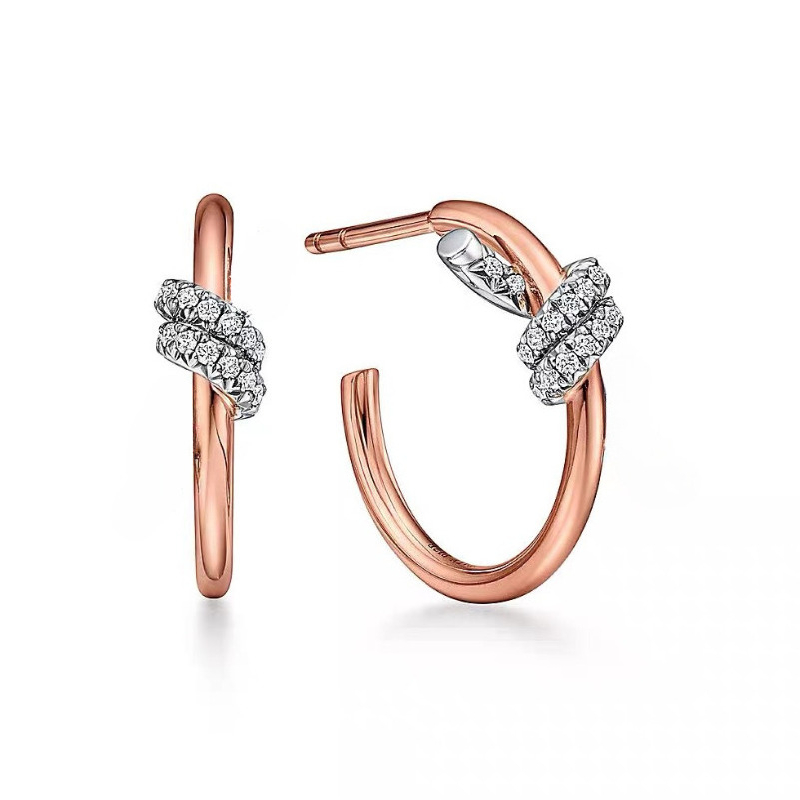 Luxury bowknot designer earrings stud for women with shine sparkling diamond cz zircon bow knot Twisted Bar Minimalist earring ear rings womens jewe