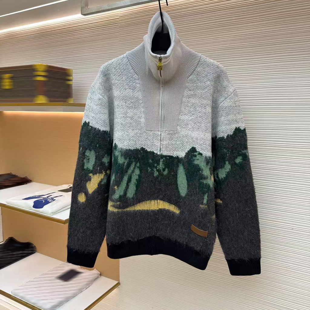 Fashionable men's sweater designer zipper hoodies high-quality embroidered Men's fashionable knitted top European size Q261015