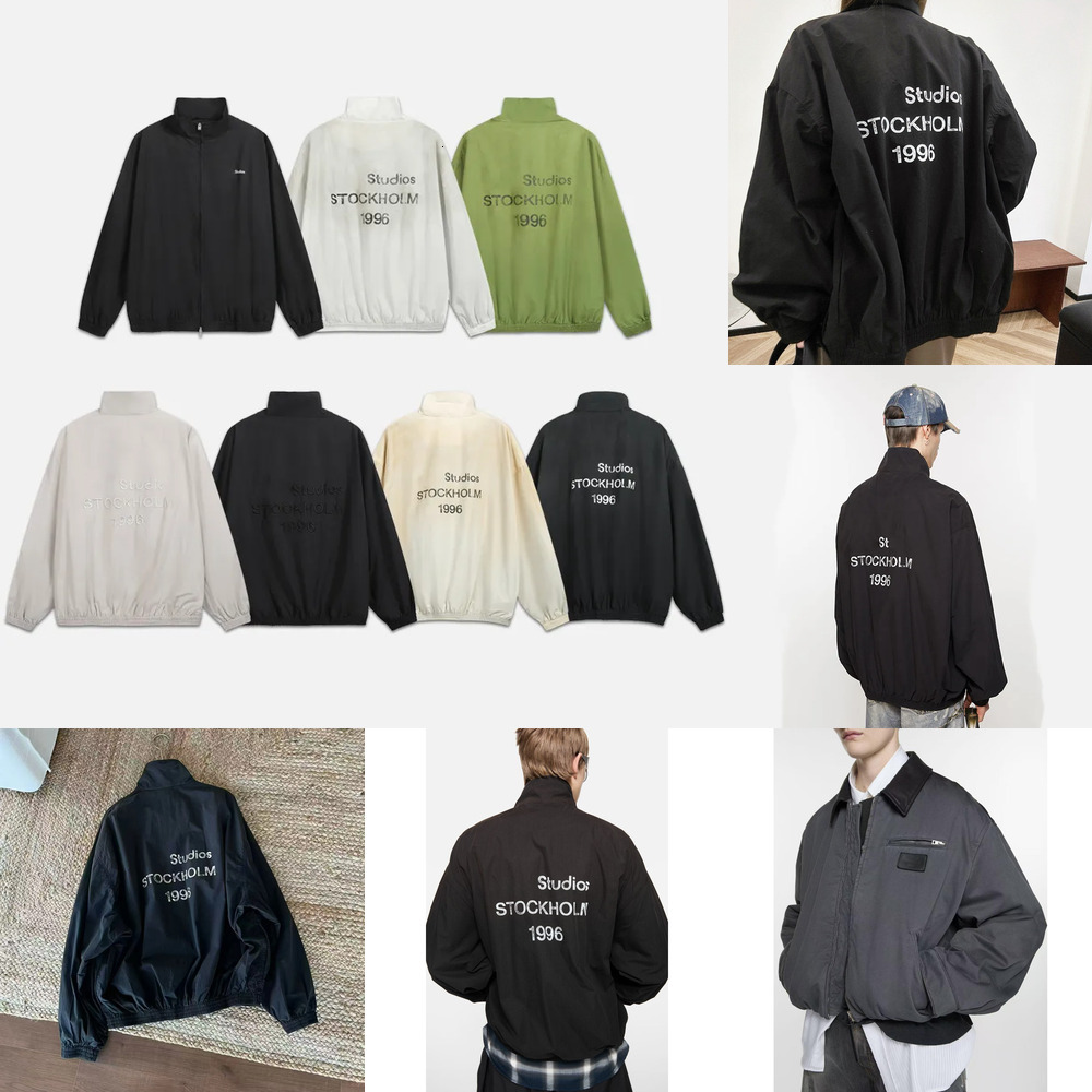 Designer Men's Jacket Coat - Retro Style Distressed Letter Print Windbreaker High Street Brand For Both Men And Women Relaxed And Casual Tactic
