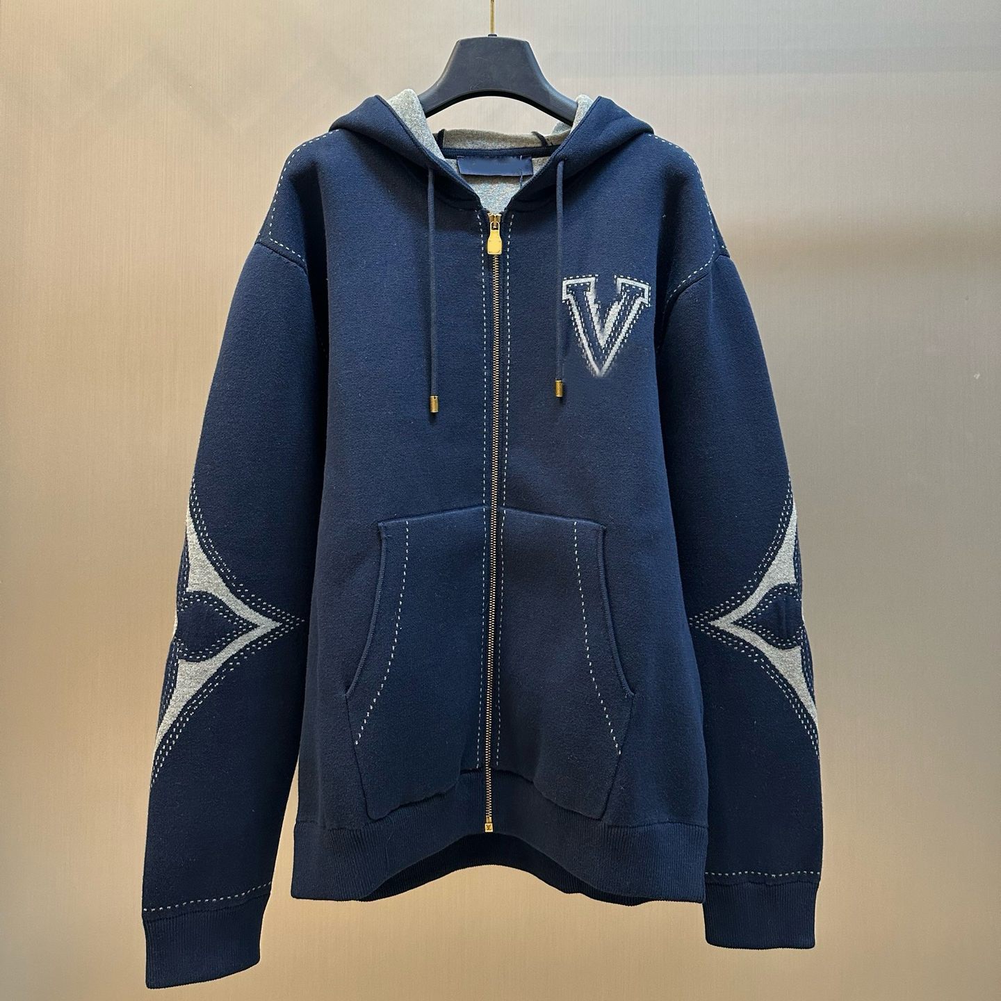 New Men's luxury fashionable men's and women's letter zipper hooded jacket embroidered clover logo jacket men's women's Des
