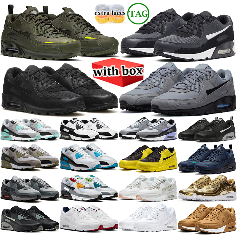 avec boîte 90 90s chaussures de running design homme femme Gris Cool Mesh Cuir Noir Blanc confort baskets sport tenue