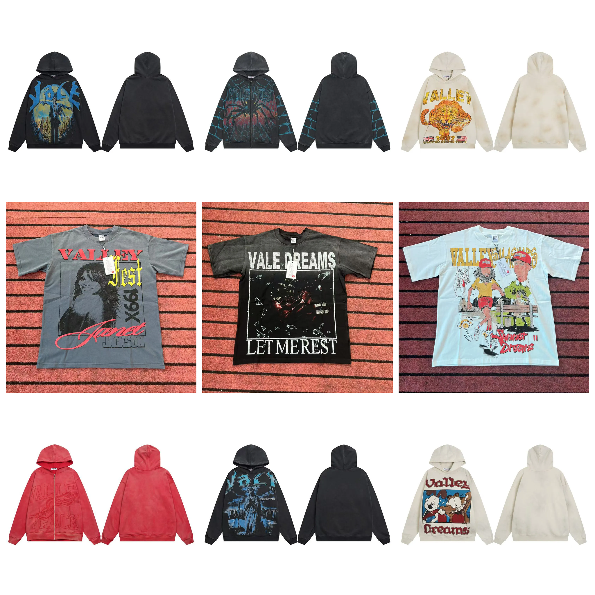 Mens Vale Dreams Sweatshirt Designer Men Hoodie High Street Jumper Graphic Zip Up Hoodies Casual Streetwear Heavy Water Clothing US Size S-XL