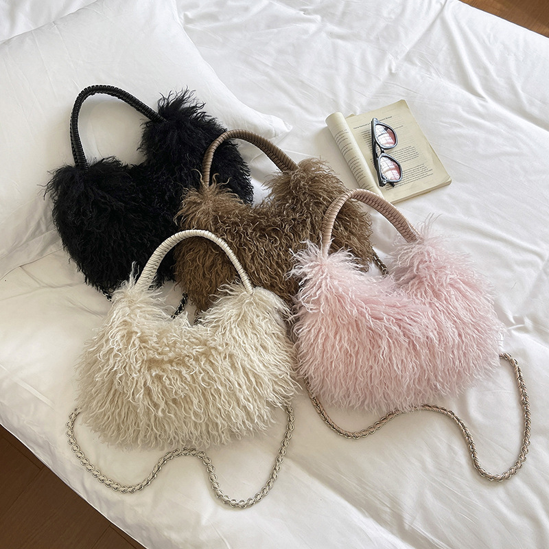 Style coréen, inspiré d'Instagram, peluche, sac de créateur exquis en forme de boulette la nouvelle collection 2026, sac à bandoulière polyvalent