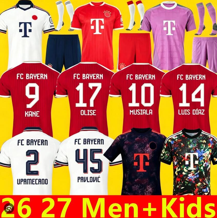 26-27 Karl KANE Fans Player version kits de football pour hommes et enfants à domicile 3ème maillots de football maillots de football MUSIALA