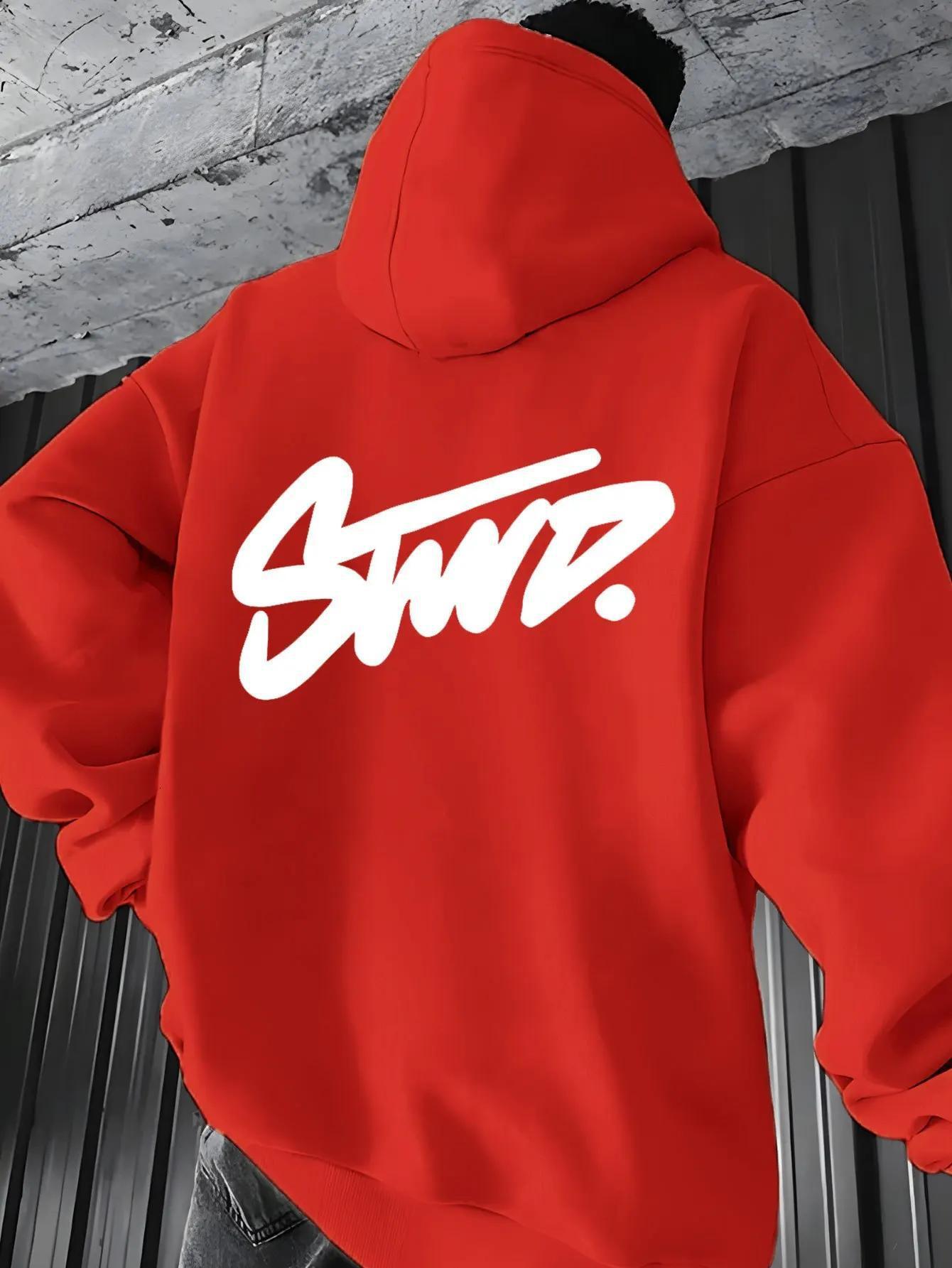 Spring/Summer New Style Shoulder-Sleeved Hooded Sweatshirt for Men - Trendy Brand with Letter Print - Loose Fit - Casual Outfit for Couples - Europe