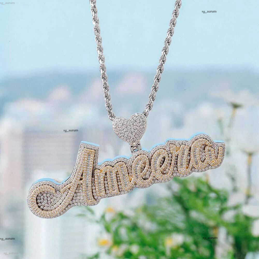 Necklaces necklace chain Custom Pendant Pass moissanite Diamond Tester Hip Hop 925 Sterling Silver Name Iced Out Chain Letter
