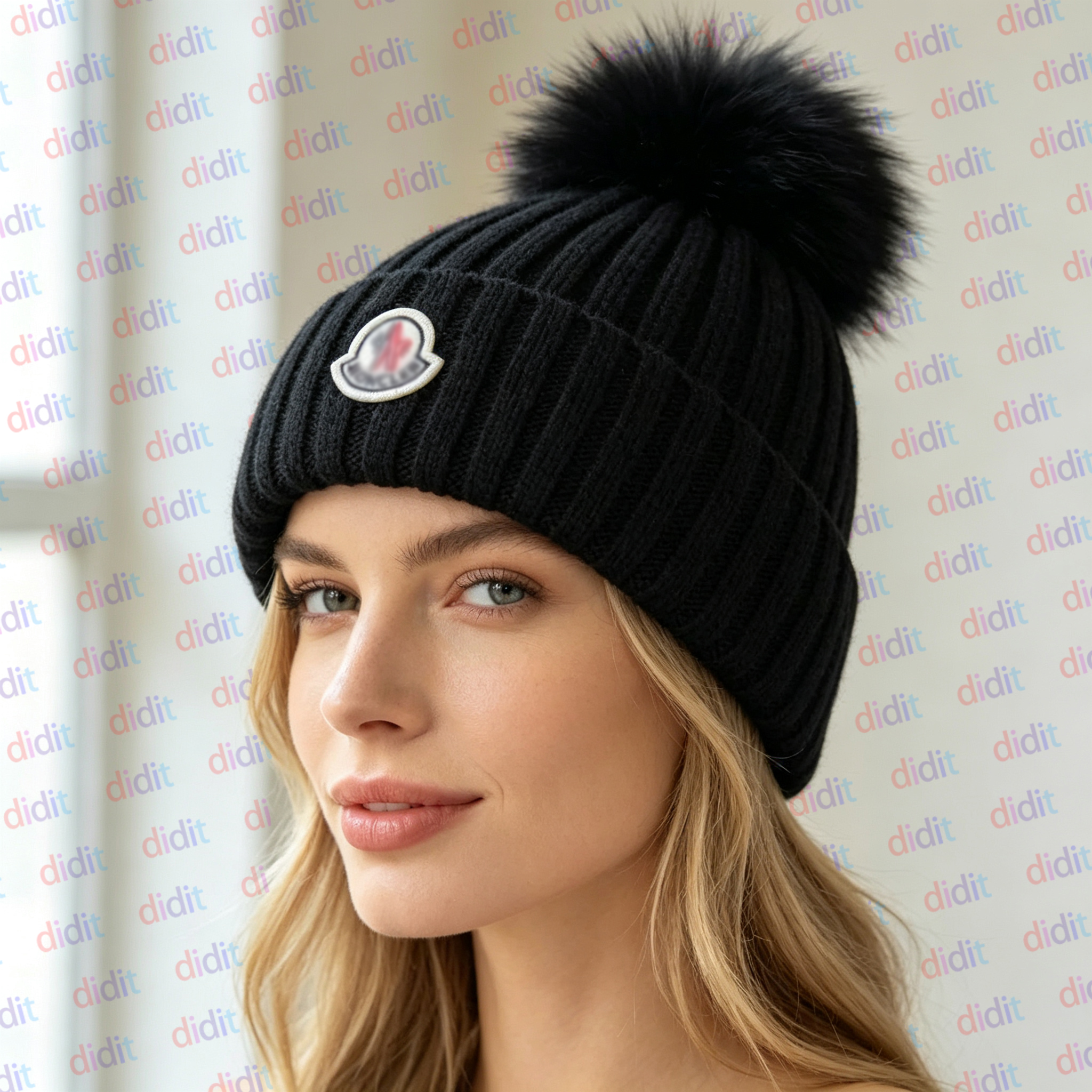 monclairityyy beanie Designer Winter Knitted Woolen Hat Women Chunky Knit Thick Warm faux fur pom Beanies Hats Female Bonnet Beanie Caps colors
