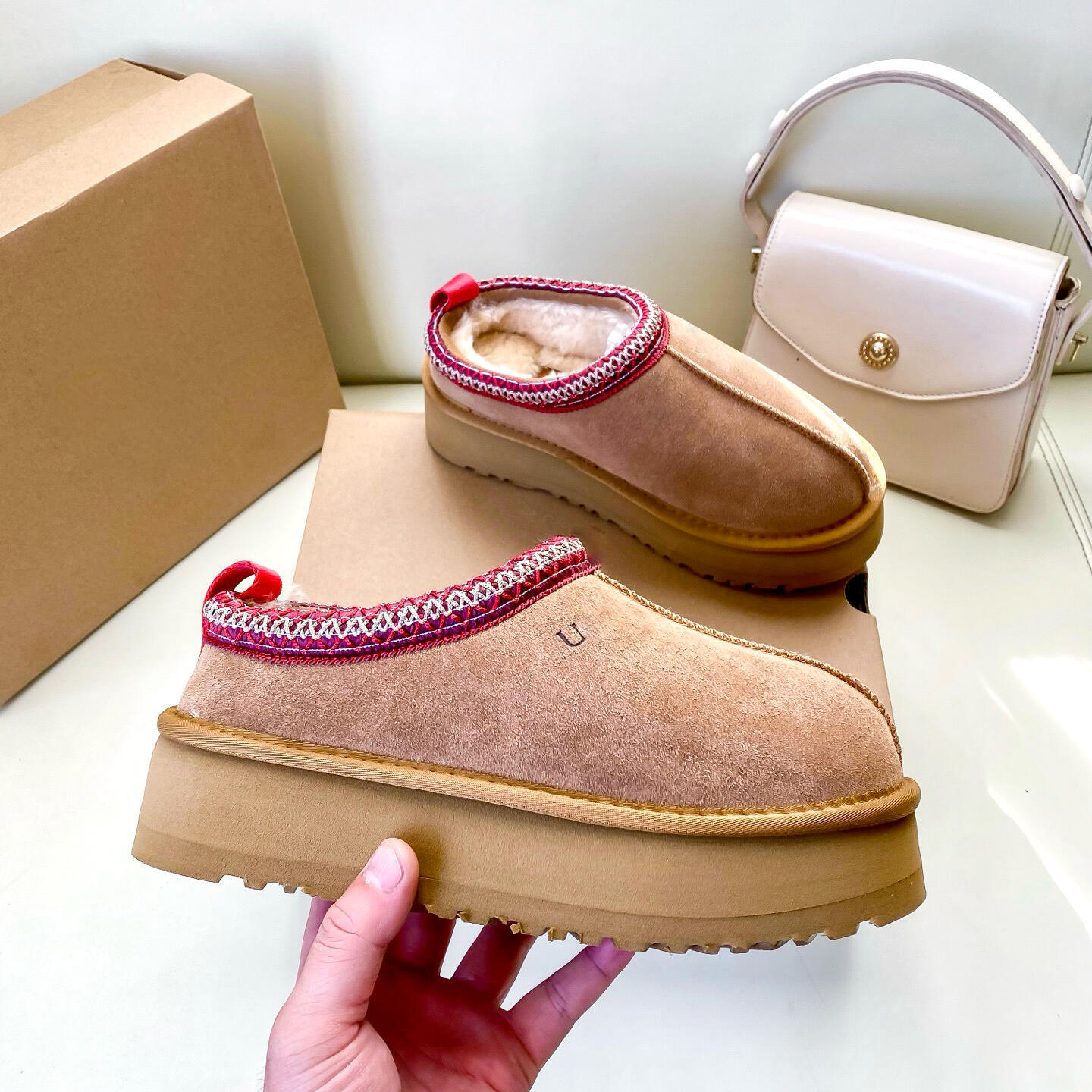 Women tazz Mule Teddy boot Furry Winter 10a Snow Boots Fur Slip On Suede Ankle Booties Home slippers New Top quality Outdoor luxury Designer Platfor