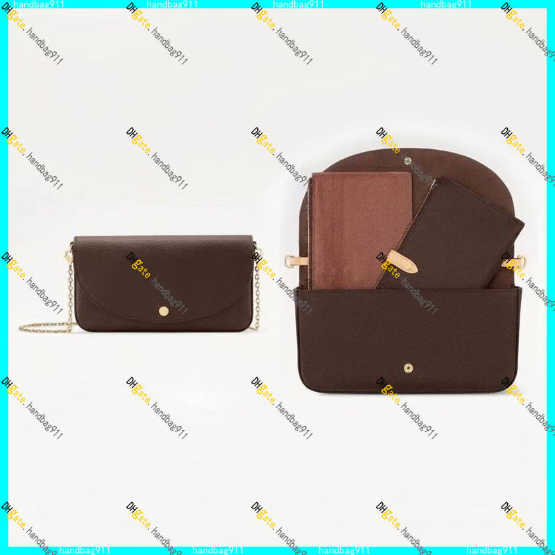 Designer Wallet On Chain Trotter Bag Three-piece set Women Chain Shoulder Bag Cross body Bag Luxury Crossobdy Bag Wallet 10A TOP Quality Pouch Purse