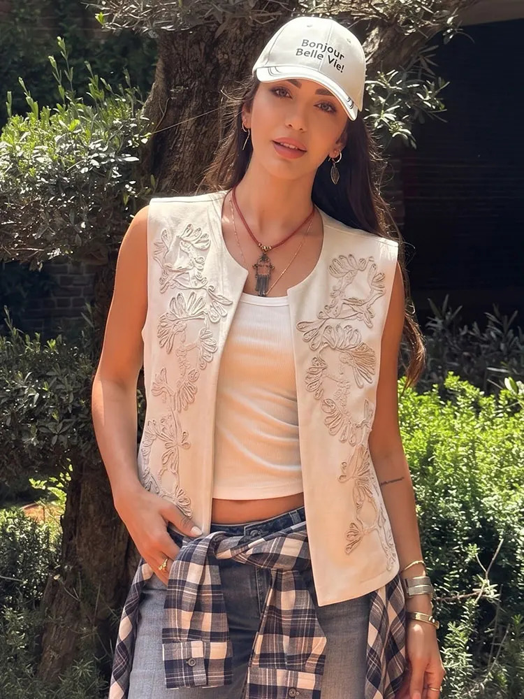 HH Elegant Womens O Neck Vest Sleeveless Loose Tank Top Office Workwear Business Casual Chic High Street Fashion Woman Vests 260905