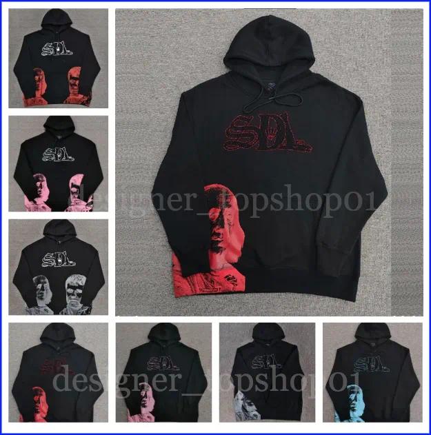 designer hoodie Mens SDL Hoodies TRENDING Sdl Blue Strips Black Senior graphic hoodie Collection Streetwear Hip-hop Retro Street Rock Style hoodies