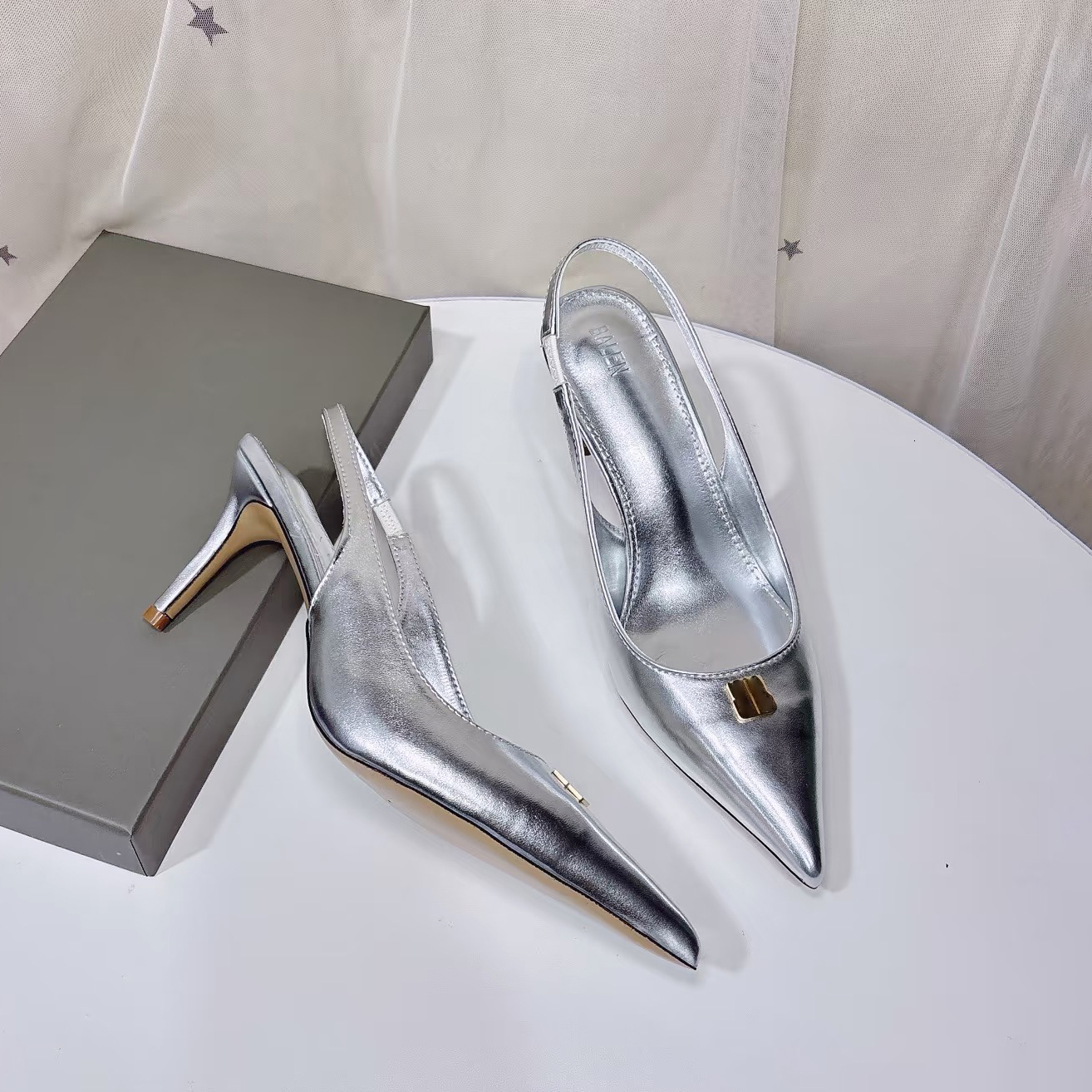 Women High Heels sandal New Top quality Designer dress shoe Stiletto Party Pumps Fashion Elegant Outdoor luxury Heel Leather Sexy Backless Slingback