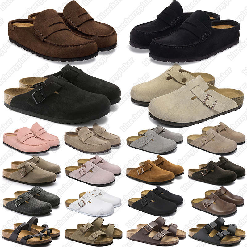 Birkemstocks Naples Wrapped designer slippers for men women classic black taupe grey pink outdoor plat slides mens womens versatile suede leather sc