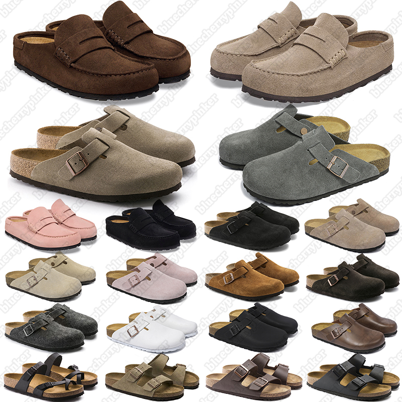 Birkinstockks Naples Wrapped birkenstocck designer slippers for men women classic black taupe grey pink slides mens womens versatile suede leather s
