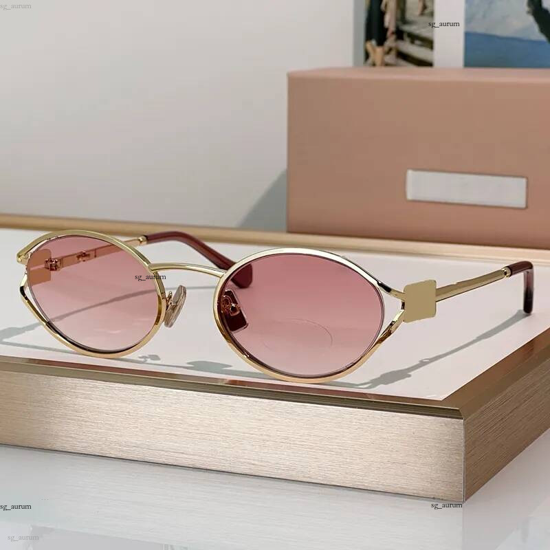 Designer Fashion Small Metal Oval For Women Men Luxury Sunglasses 52YS Outdoor Goggles UV400 Protection Glasses With Box