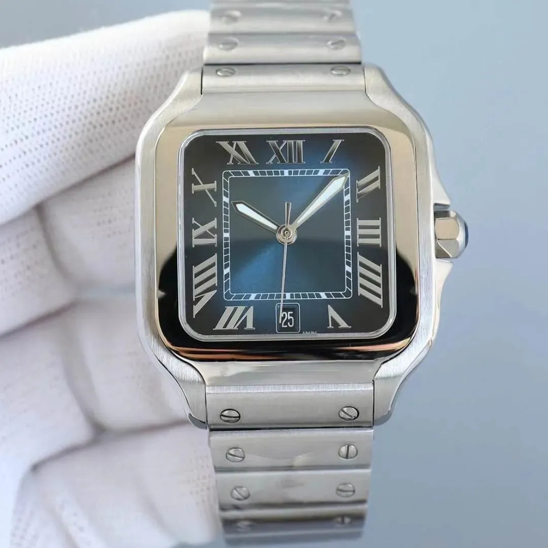 mens watch designer mechanical stainless steel luxury waterproof date window watches classic wristwatch for men party daily casual usage 4040