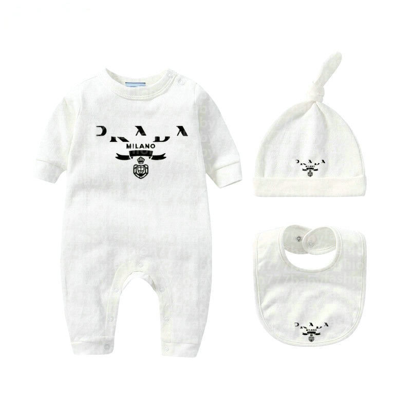 En stock Bébé né Bébé Fille Enfants logo de la mode Costume Salopette Vêtements coton Designer Combinaison Body Bébés Tenue Barboteuse Outfi bavo