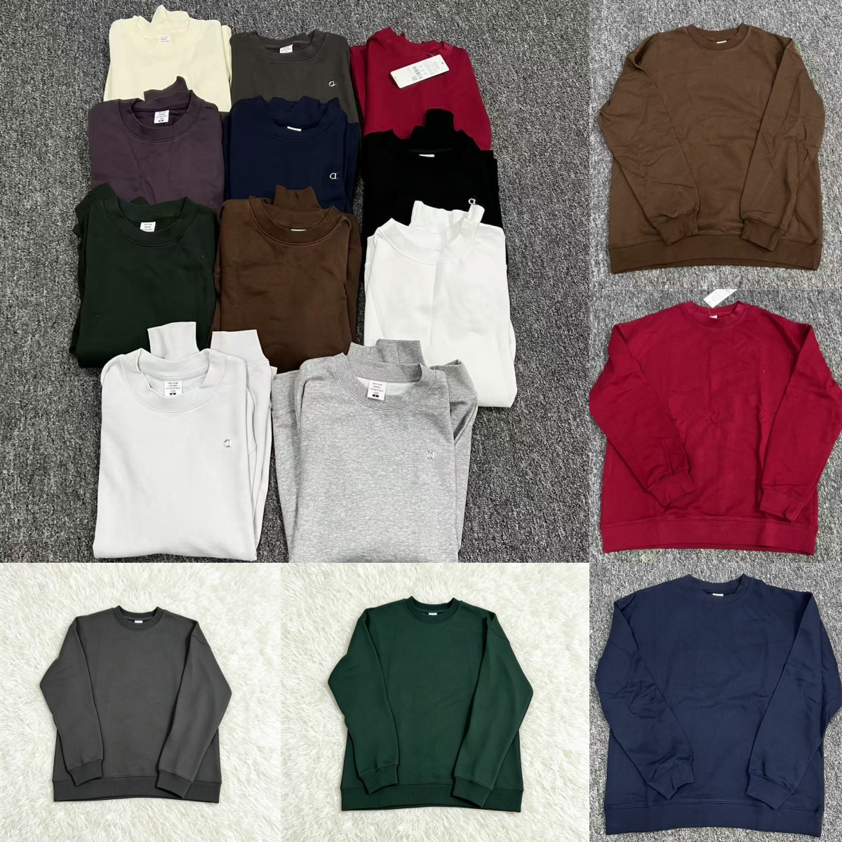 Sweat-shirt Chic à col rond pour femmes, haut ajusté surdimensionné pour le sport et le quotidien, haut ample à manches longues, 2778A