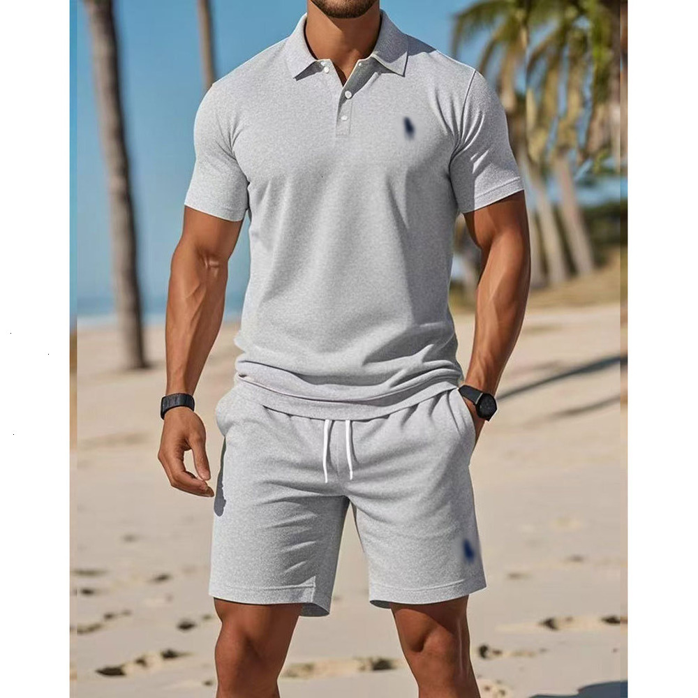 Men Sports Tracksuit Pony Horse Logo Suits Men Clothing Men Sportswear Fitness Short Sets Trendy Shirt Shorts Casual Outfit Lightweight Shirt And Sh