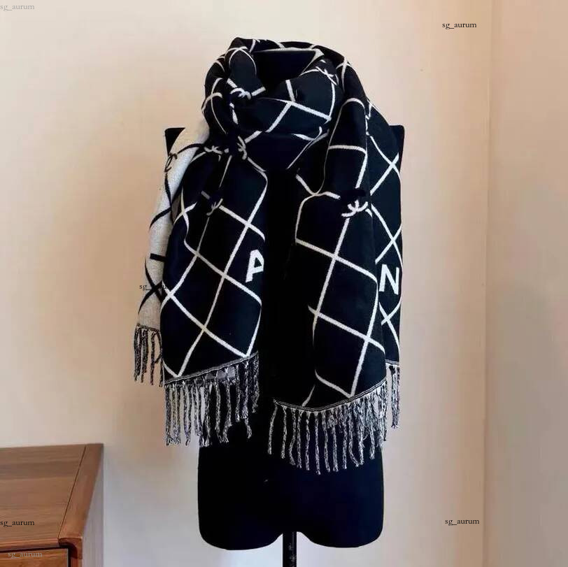 Écharpes de luxe en laine de cachemire pour femmes, écharpe d'hiver, mode classique à carreaux, châle réversible, bandeau Pashmina, vêtements dou