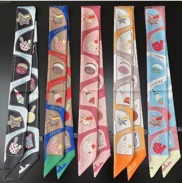 Foulard en soie pour filles, Long sac de styliste à la mode, nouveau Style d'été, bandeau en ruban, cravate pour femmes, décoration de cheveux co