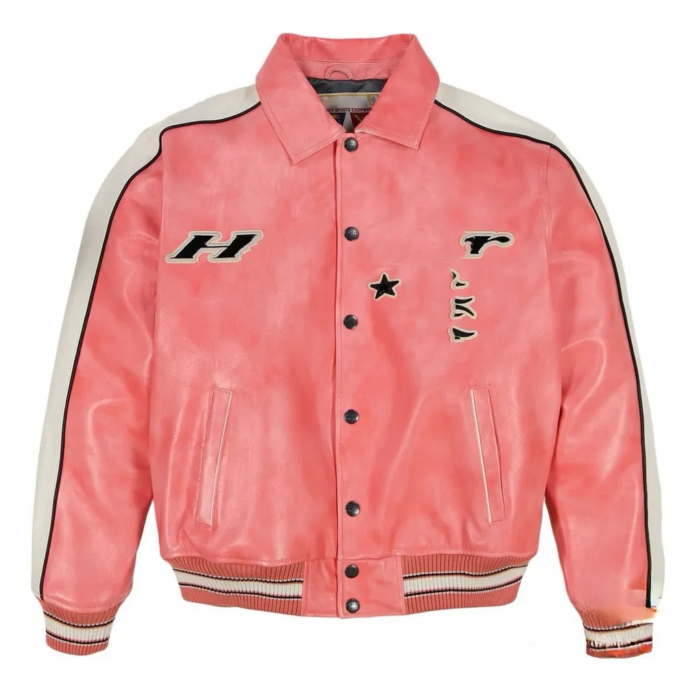 Hellstraly X Avirex Icon Leather Bomber Jacket Designer Mens Jacket Embroidery Leather Jacket Baseball Jacket Vintage Hip Hop Winter Motorcycle Retr
