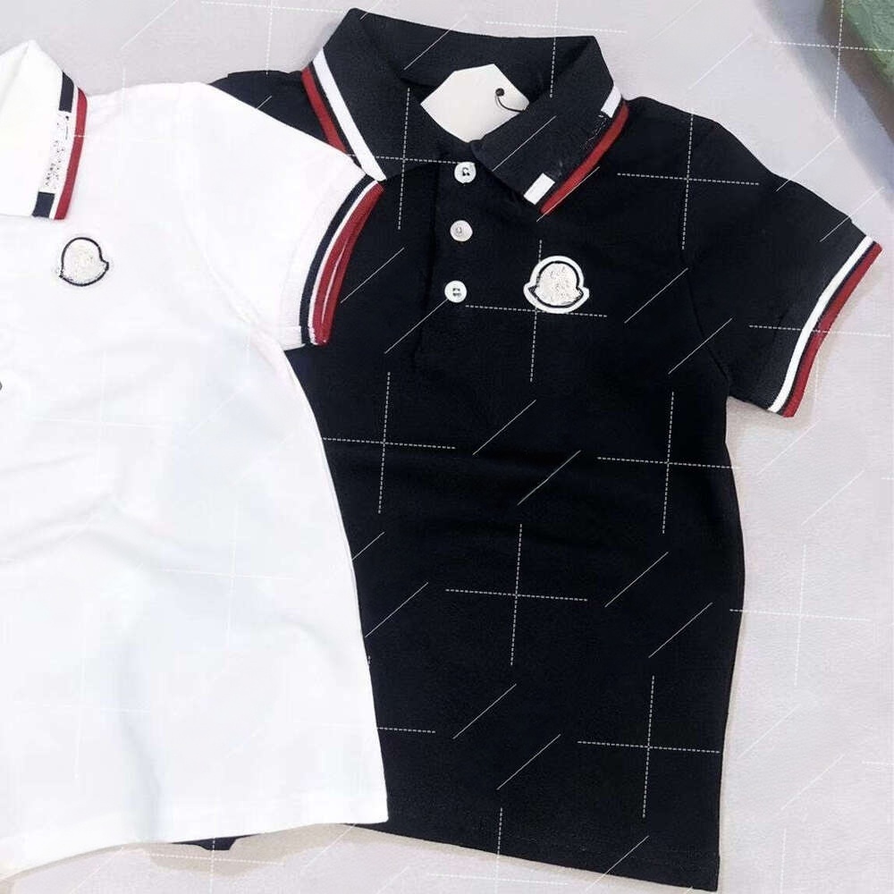 Sleeve T-shirts Boys Designer Clothes Girls Short Shirt Cotton Pique Plain Color Kids Clothing Summer Casual Tee With Collar Sizes 100-150 For Toddl