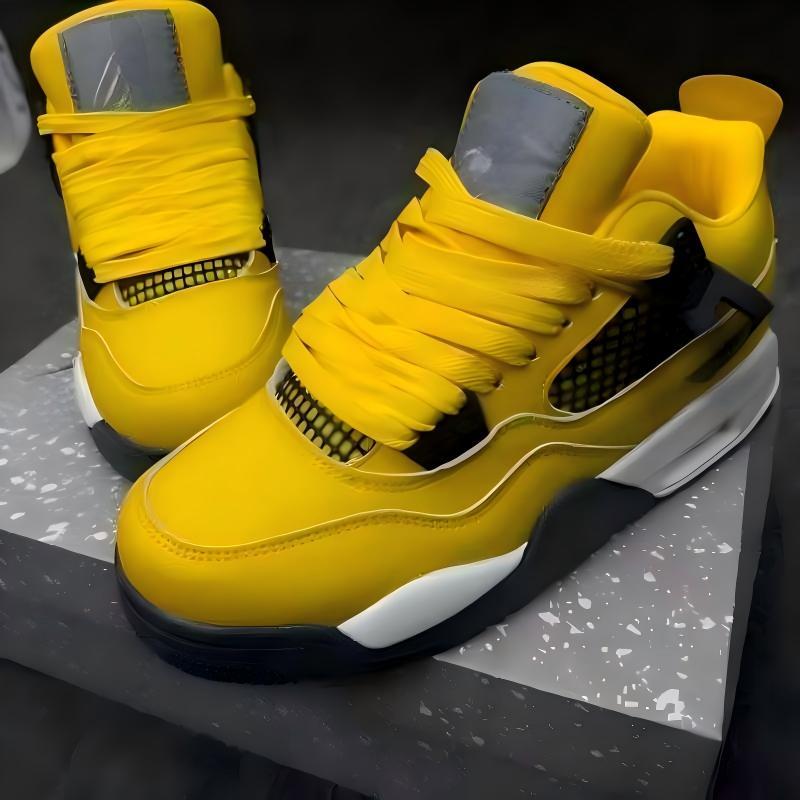 Baskets mi-hautes blanches unisexes de styliste, chaussures de sport à lacets, semelle à coussin absorbant les chocs, streetwear, baskets athléti