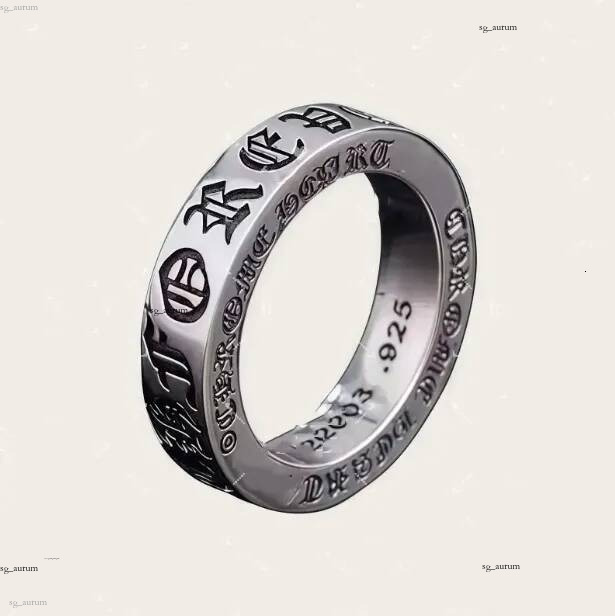 Chrome ring Designer Rings S925 Sterling Plated Hip Hop For Men Women Vintage Cross Open Thai Silver Chromes Ring Jewelry gift Mihee03