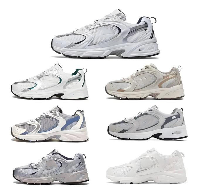 10A Original New 530 Classic Vintage Mesh Fabric Faux Leather Casual Men women and Women men Running Shoes White Silver MR530SG