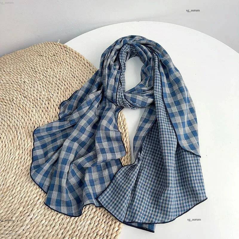 British Style 100% Cotton Scarf Retro Plaid Women Shawls And Wraps Lady Travel High Quality Large Vintage Scarves 75x180cm 250813BJ