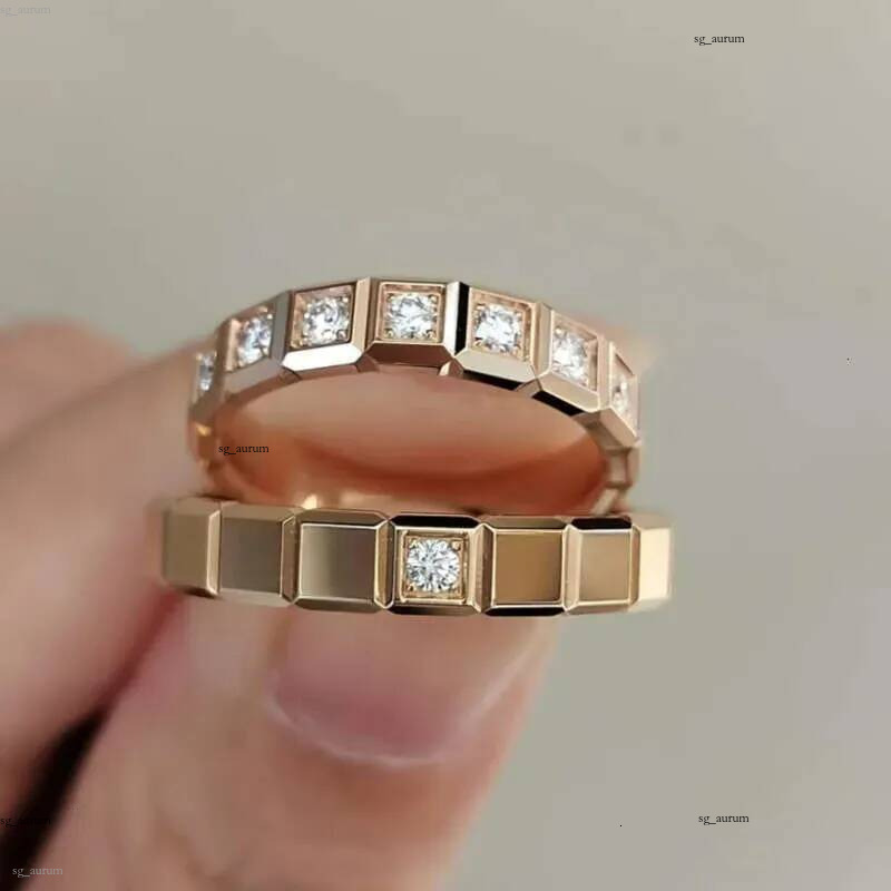 925 Silver Rings Designer For Women Men High Version Ice Cube Moissanite Wedding Ring Minimalist Stackable Couple Engagement Luxury Jewelry Festi