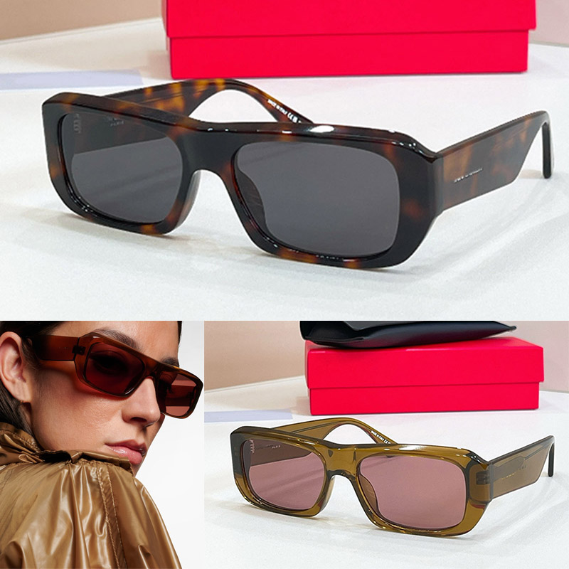 Retro Tortoiseshell Rectangular Sunglasses For Womens Mens SL869 Top Quality Thick Mirror Frame UV400 Eyewear Daily Casual Wear Size 57mm