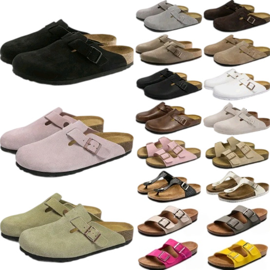Brikenstock Designer Clogs Sandals Slippers Cork Flat High Quality FashionSummer Winter Genuine Leather Slide Favourite Beach Women Men 35-46 free s