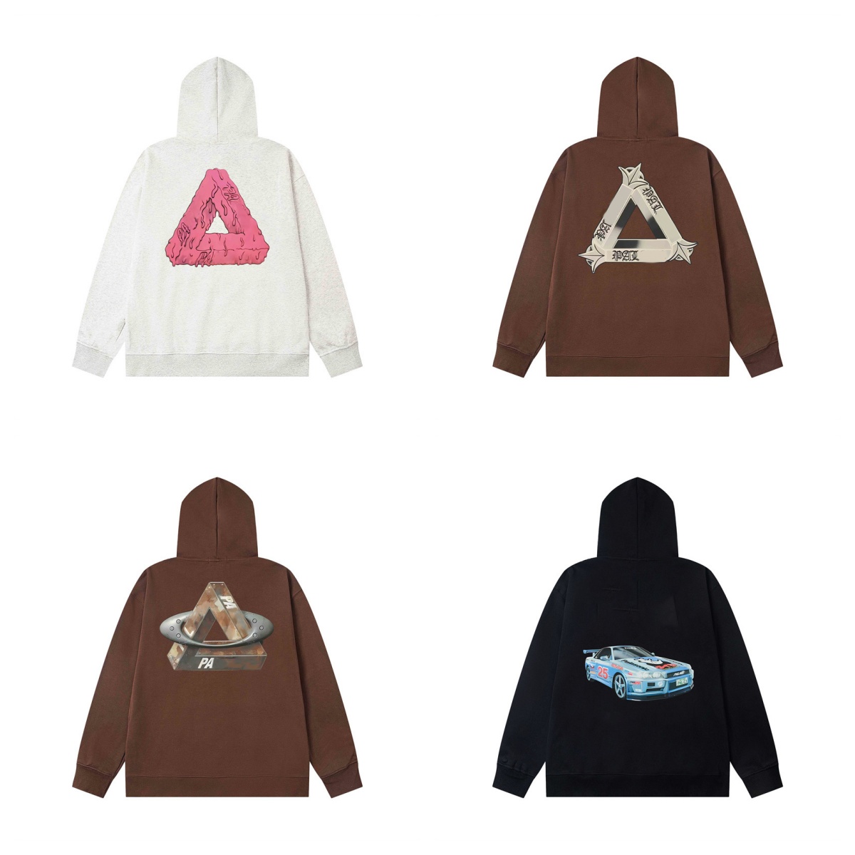 Women's Classic Triangle Print Sweatshirt - Heavyweight Letter Hooded Top Unisex Casual High Street Lightweight Jacket
