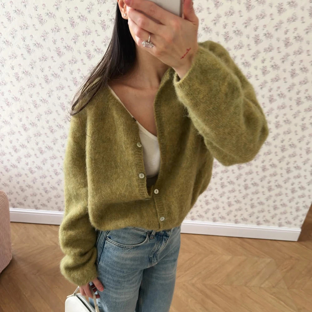 Talenza Women's Cardigan Autumn Fashion Candy Button Patchwork Long Sleeve Sweaters Casual Warm Office Chic Loose Sweaters 260910