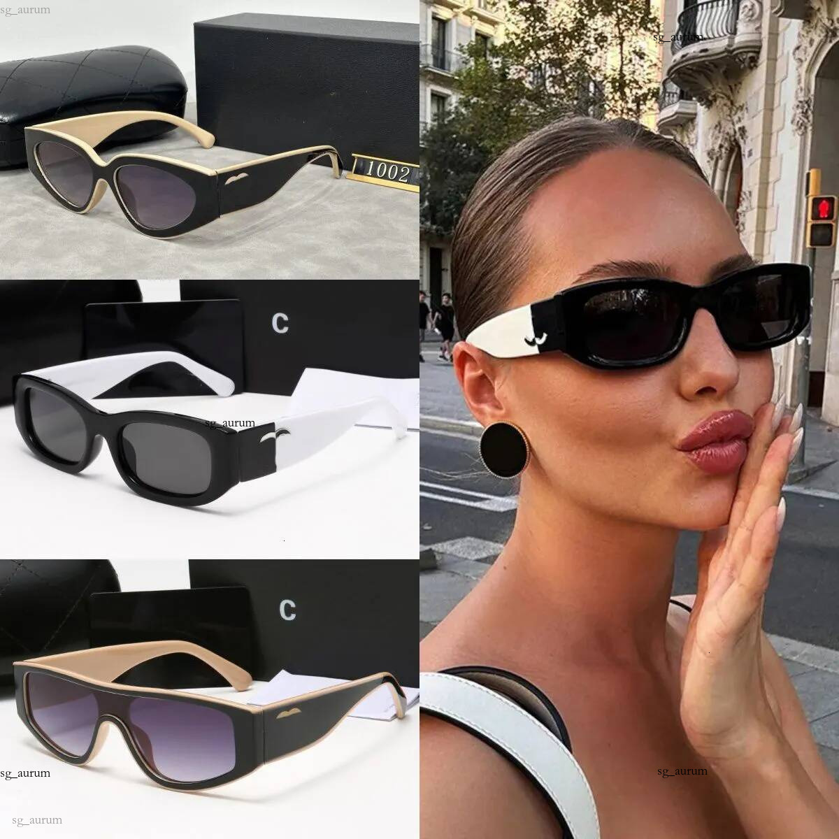 Designer For Women Men Beach Sun Glasses Trendy Square Metal Legs Letter Design Cat Eye Top Quality Eyeglasses Oval Monogram Sunglasses CRG250730