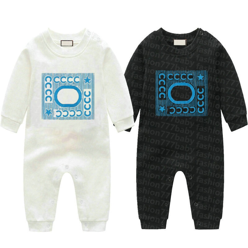 En stock nouveau-né bébé barboteuses garçons filles mode enfants designer imprimé luxe pur coton à manches longues à manches courtes combinaisons