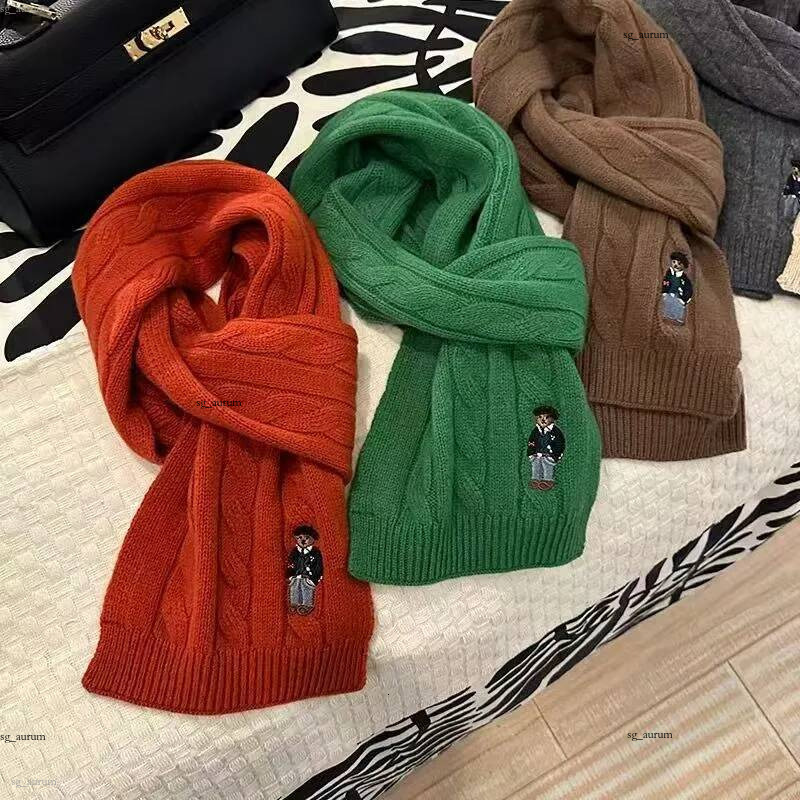 Wool 100% Embroidery Designer Twists Dough British Vintage Fashion Scarf For Men And Women Winter Warm Keep Elegant Scarves Polo Beanie