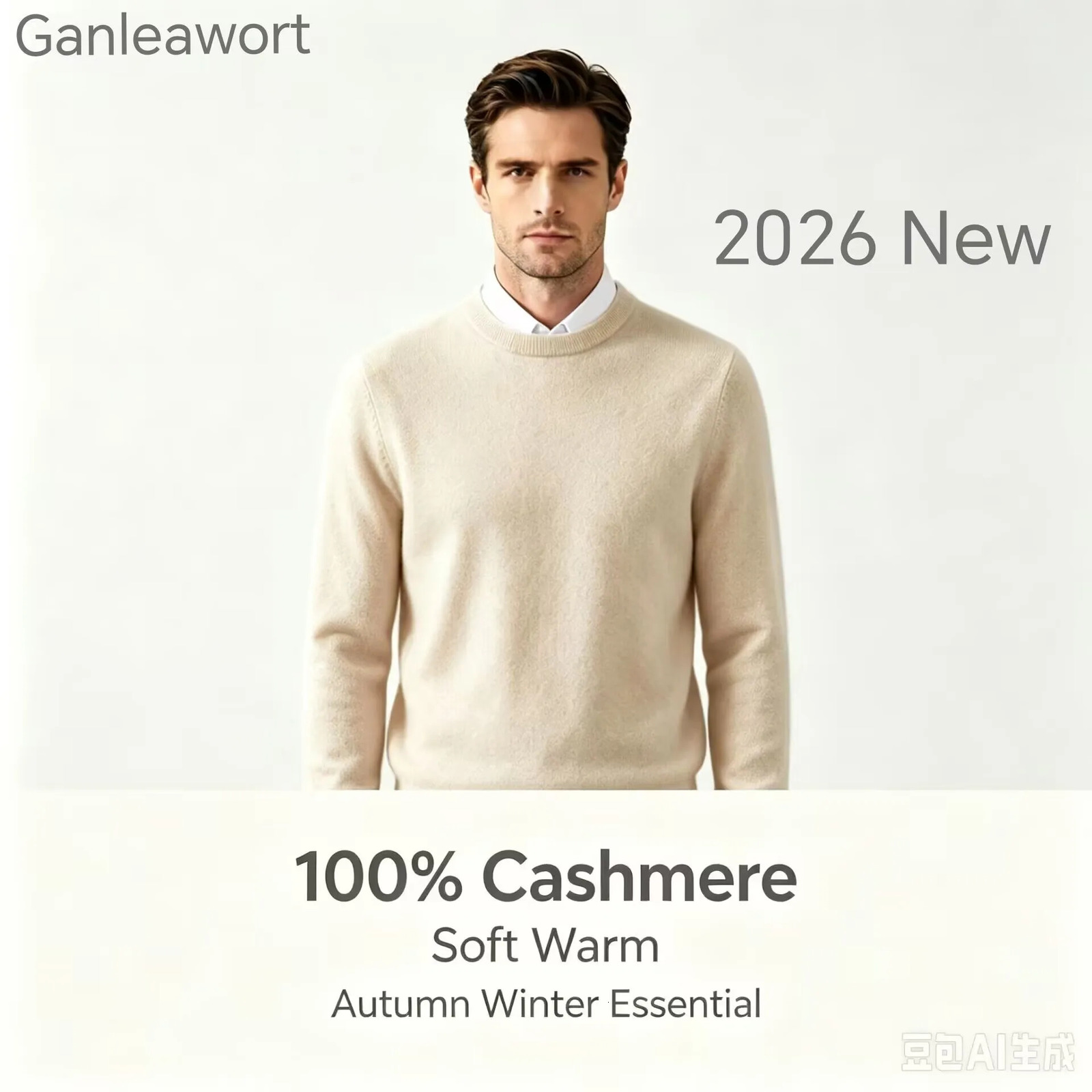 Men's 100 Cashmere Crew Neck Sweater Long Sleeve Solid Color Casual Pullover Knit Jumper For Autumn Winter Daily Business Wears 260911