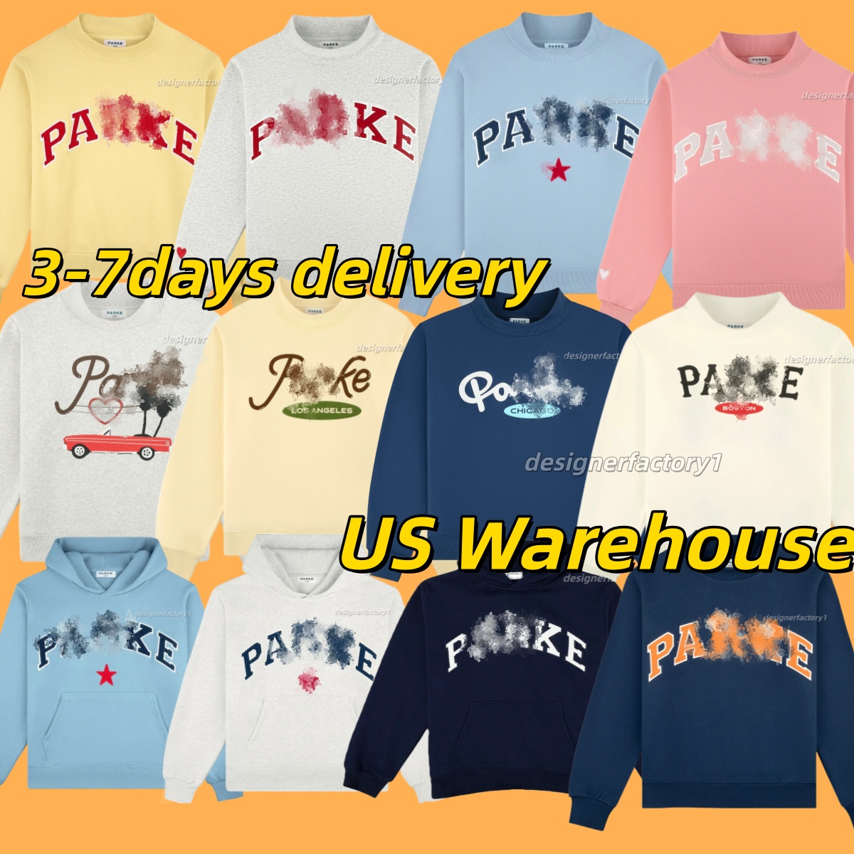 Unisex Parke Embroidered Mockneck Cotton Sweatshirt, Designer Hoodie, Casual Outdoor Tracksuit Set With Shorts & Sweatpants For Men Women A1