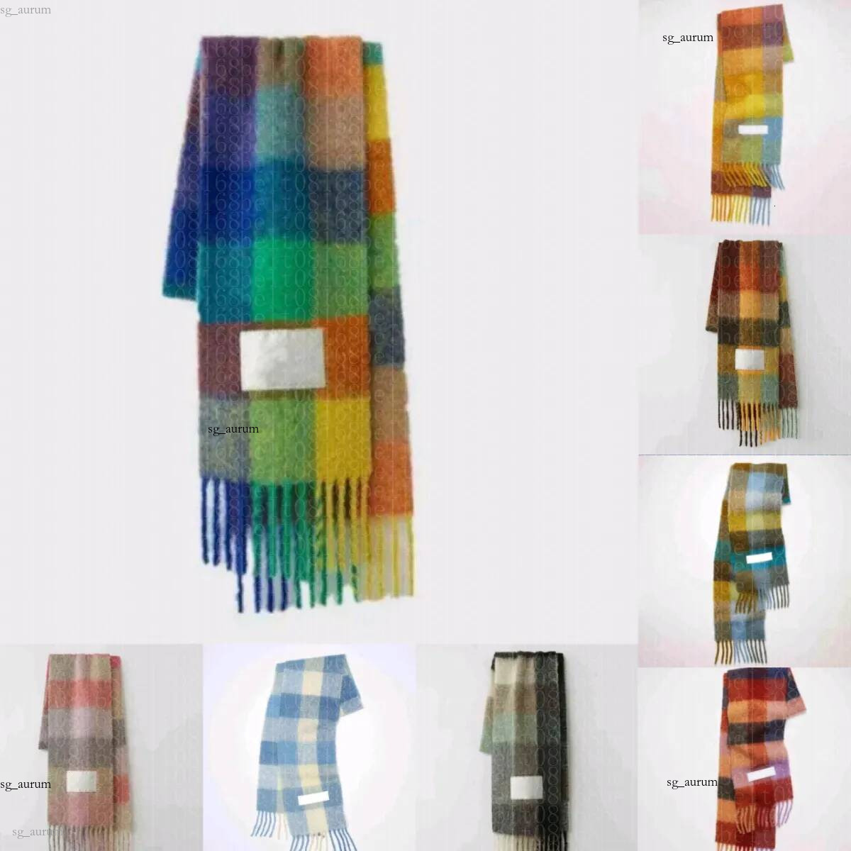 Designer women luxury winter warm wool cashmere brand womens classic soft thick shawl scarf woman patchwork head scarves high quality with box