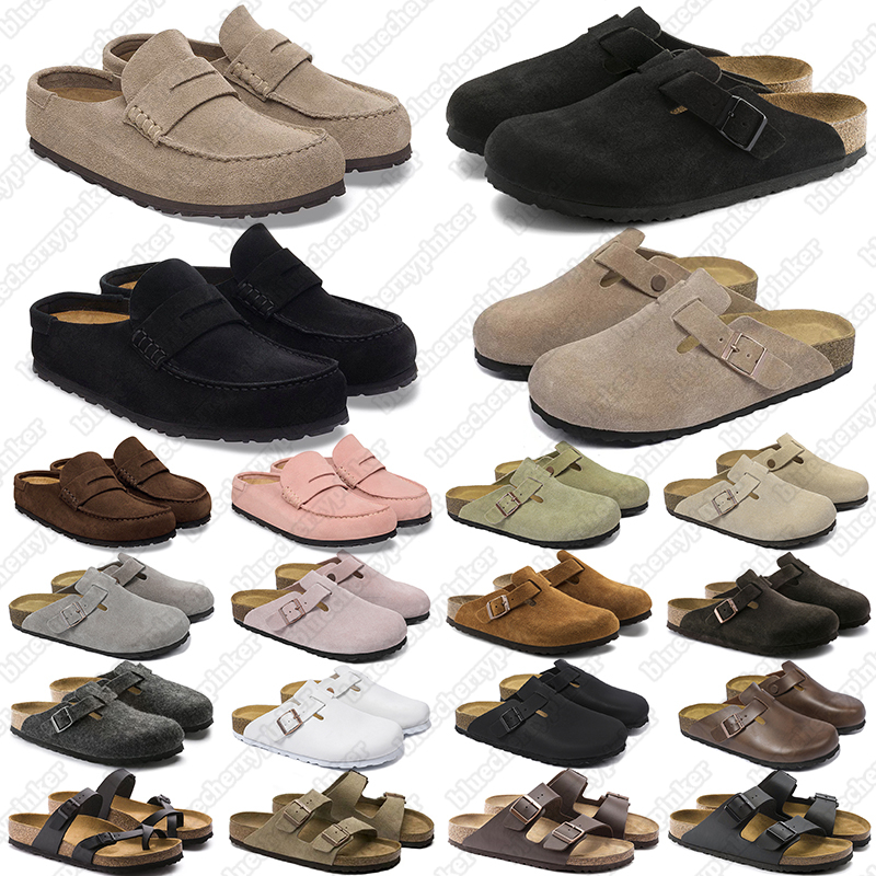 Birkinstok Naples Wrapped birkinstockks slippers designer for men women classic black taupe beige suede leather slides comfortable mens womens buckl