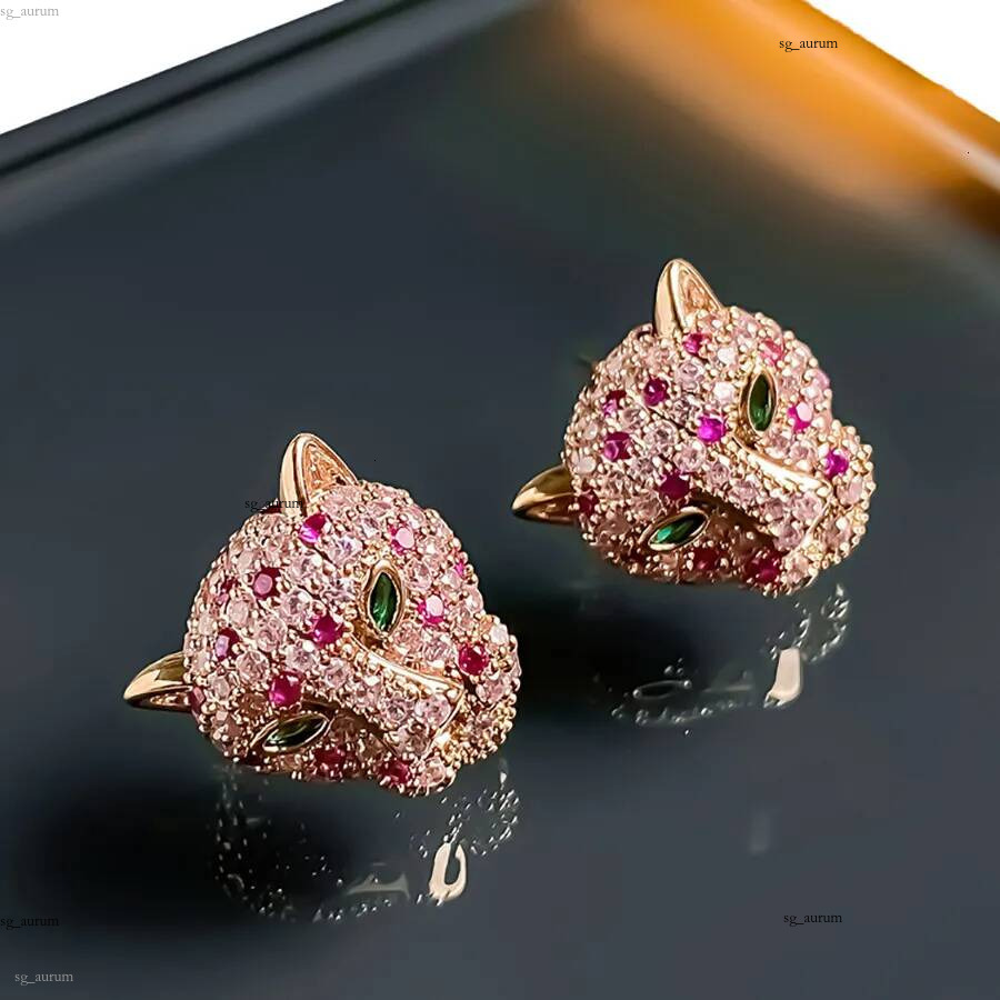 Marque Designer Bijoux Argent Aiguille Français Zircon Tête De Léopard Personnalité Exquise Haut De Gamme Lumière De Luxe Rétro Vintage Boucles D