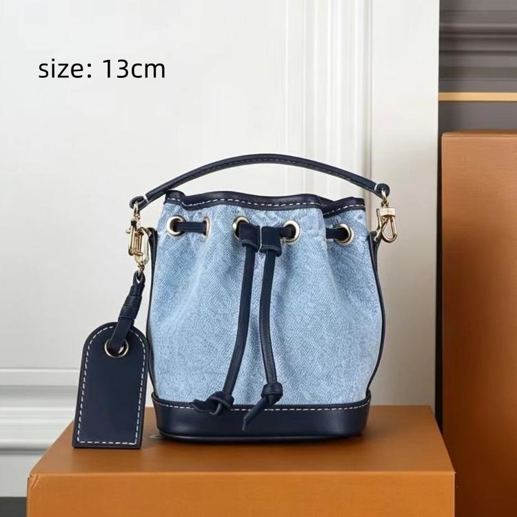 Sac seau de styliste de haute qualité, sac en denim de mode, sac de cowboy de luxe, bandoulière en cuir de vache, sac de soirée à bandoulière uni