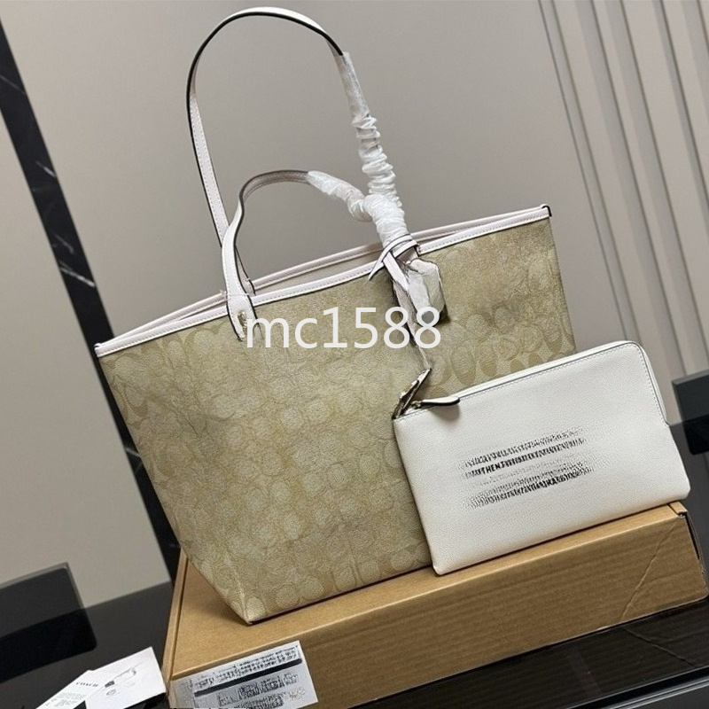 City33 bleu et blanc Double face mère sac fourre-tout grande capacité portable simple épaule maman sac à provisions 356-B