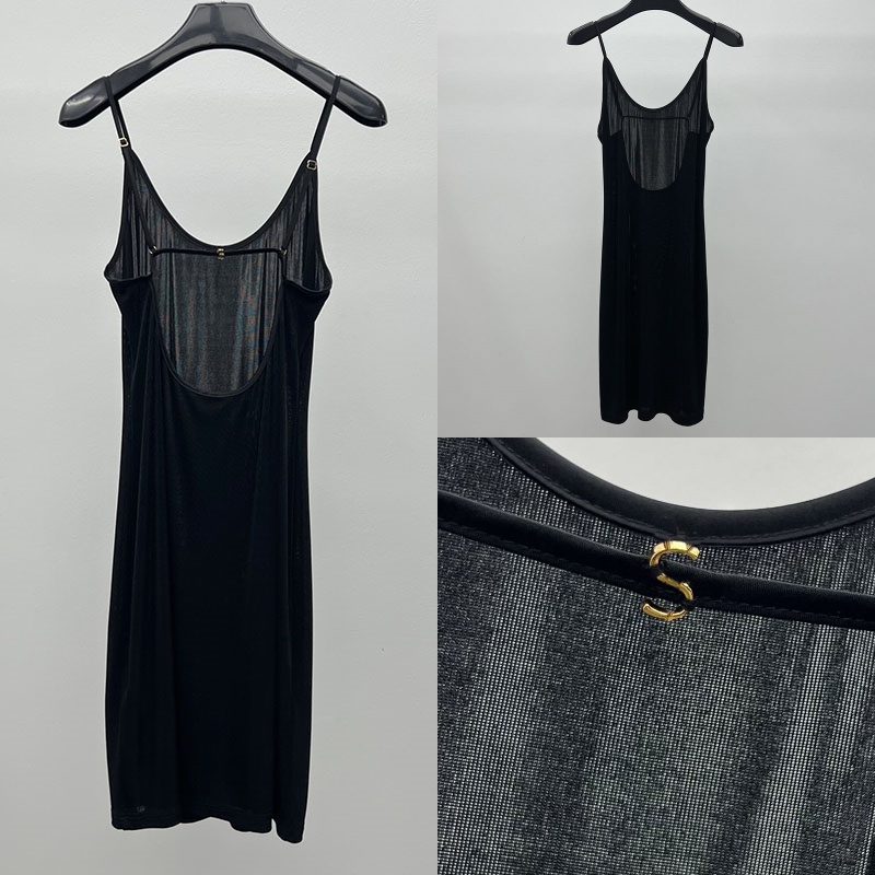 Sexy Y2k Back Open Knitted Ripped Dress Women Sleeveless Back Letter Charming Dress Elegant Evening Dinner Party Dresses