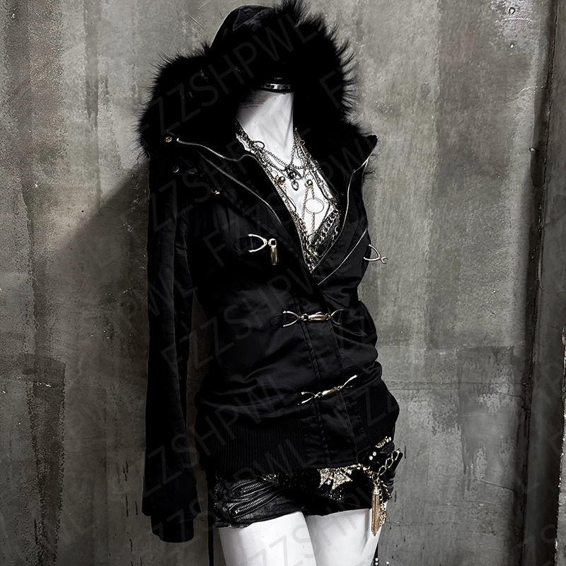 Y2K Zip up hoodie sweet Punk Airplane-buckle jacket Streetwear Subculture Zipper Hoodie sweatshirt Goth Fashion Retro Clothes 260910
