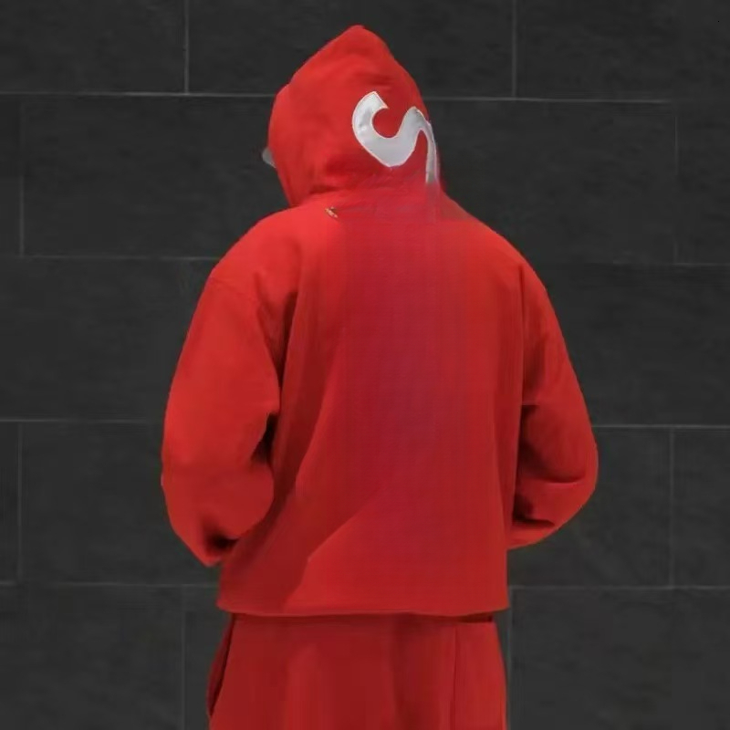 Heren hoodie-set 400 g zwaar met grote letterpatch en logoprint 2-delig trainingspak voor casual en streetwear
