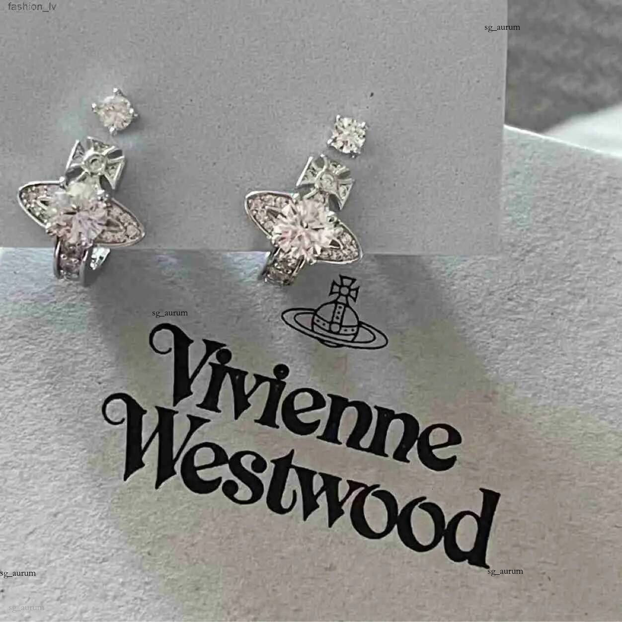 Designer Lin Zhou Celebrity Same Saturn U shaped With Diamond Inlay High end Light Luxury Niche Design And Earrings For Women Gift